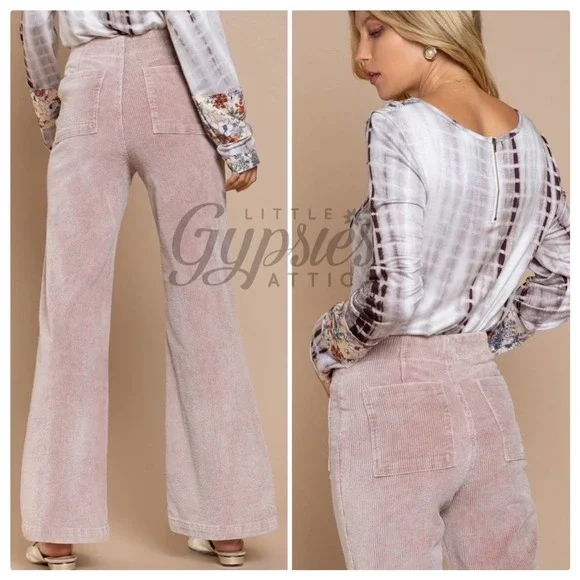 POL Vintage Wash Pink Cords Flare Jeans - Picture 4 of 12